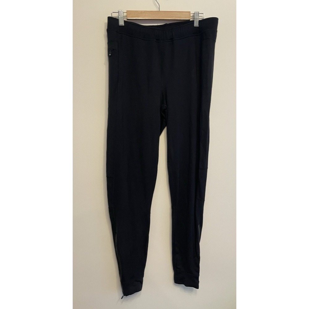 QOR Jogger Pants Men Size Medium Black Performance Activewear Pocket Zipper